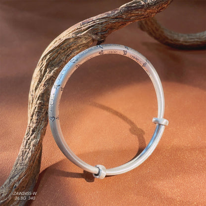 Chinese style lotus sterling silver bracelet - jewelry - weilin.com