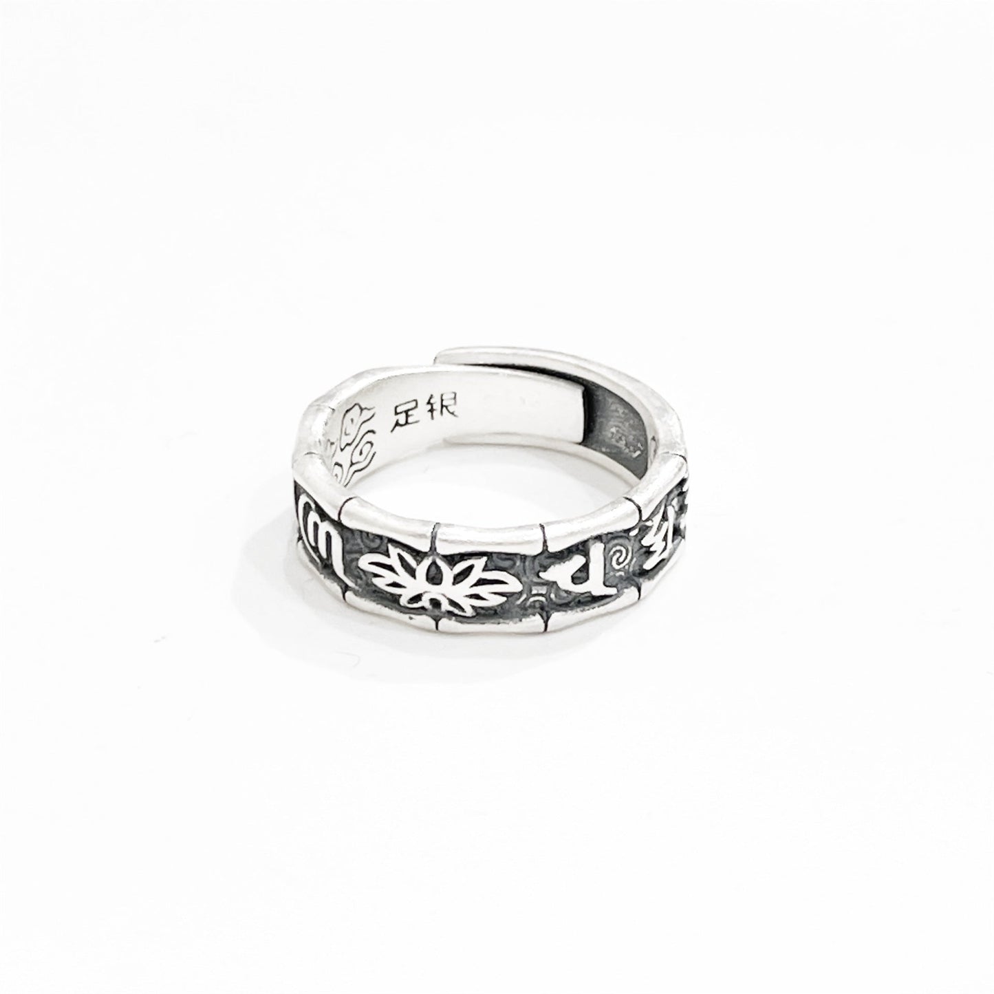 Chinese style lotus sterling silver ring - jewelry - weilin.com