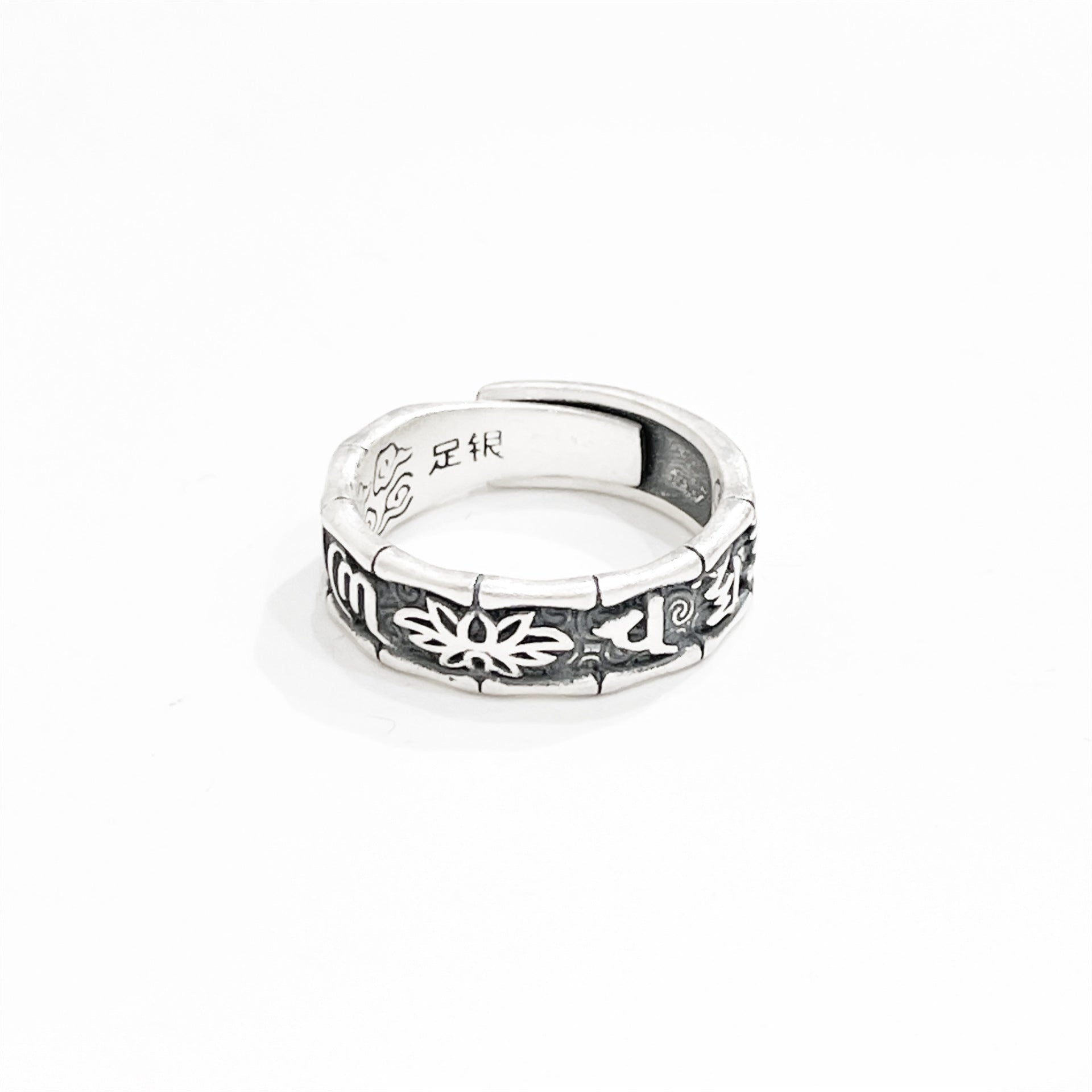 Chinese style lotus sterling silver ring - jewelry - weilin.com