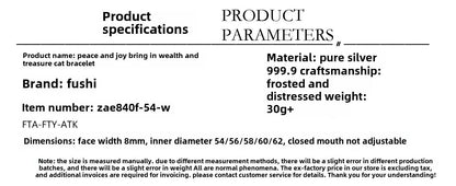 Chinese style lucky cat round stick sterling silver bracelet - jewelry - weilin.com