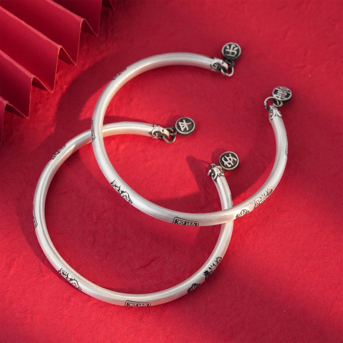 Chinese style lucky cat sterling silver bracelet - jewelry - weilin.com