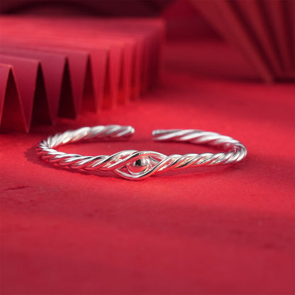 Chinese style multi - line braided sterling silver bracelet - jewelry - weilin.com