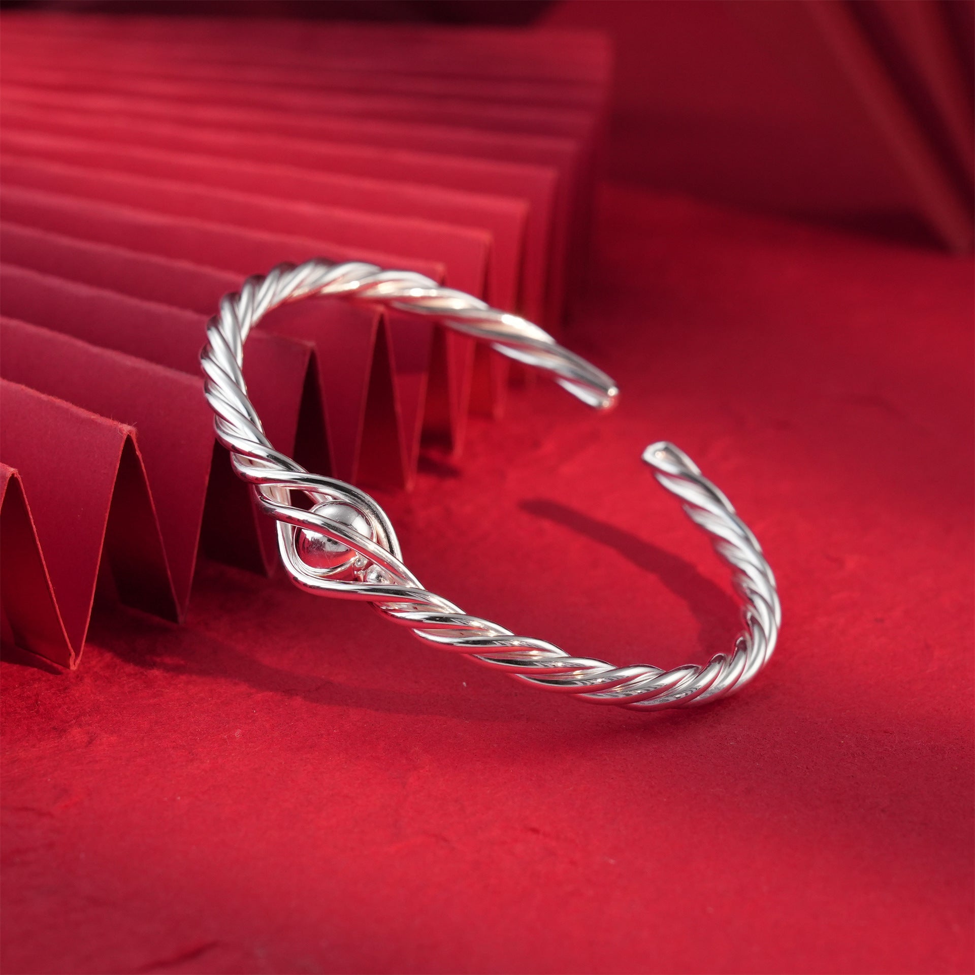 Chinese style multi - line braided sterling silver bracelet - jewelry - weilin.com