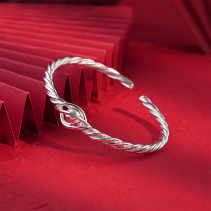 Chinese style multi - line braided sterling silver bracelet - jewelry - weilin.com