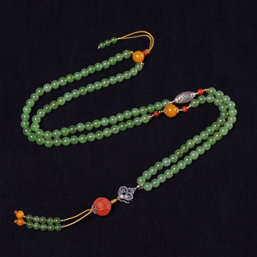 Chinese style natural jasper necklace bracelet - jewelry - weilin.com