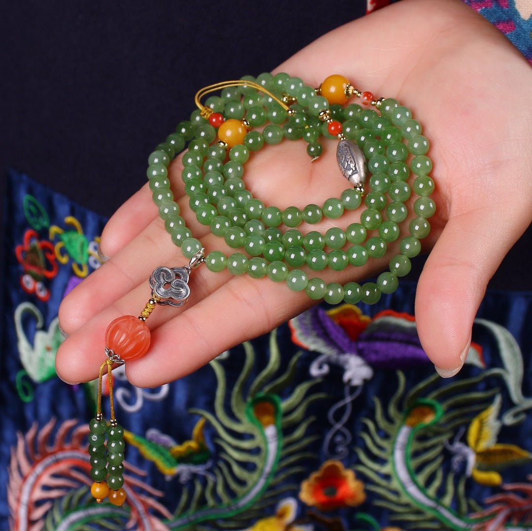 Chinese style natural jasper necklace bracelet - jewelry - weilin.com