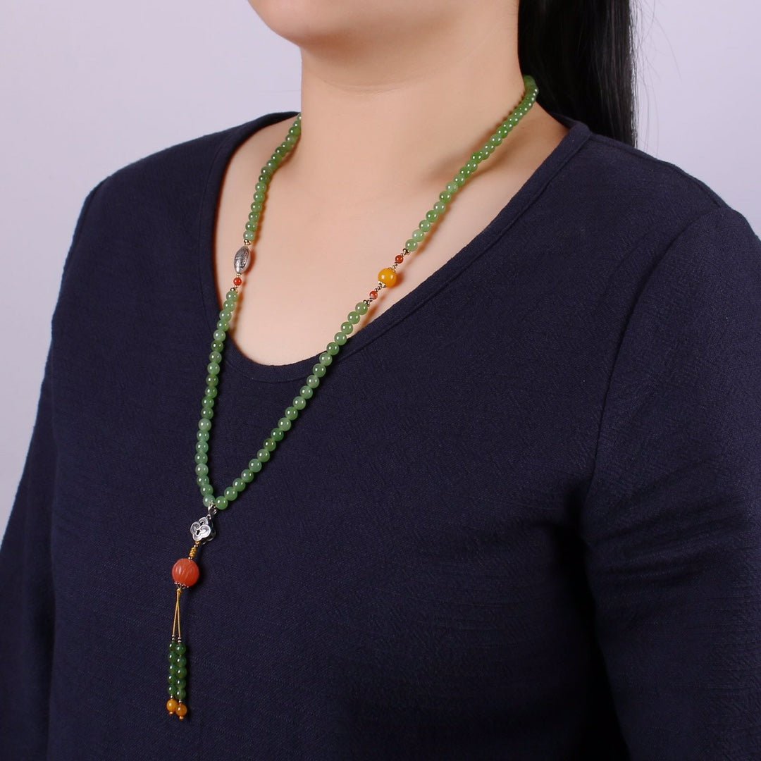 Chinese style natural jasper necklace bracelet - jewelry - weilin.com