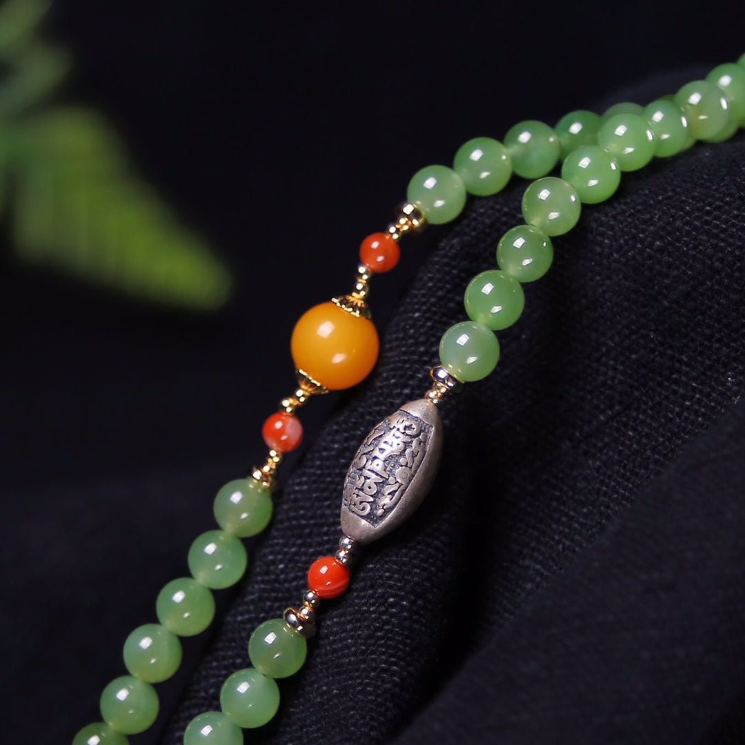 Chinese style natural jasper necklace bracelet - jewelry - weilin.com