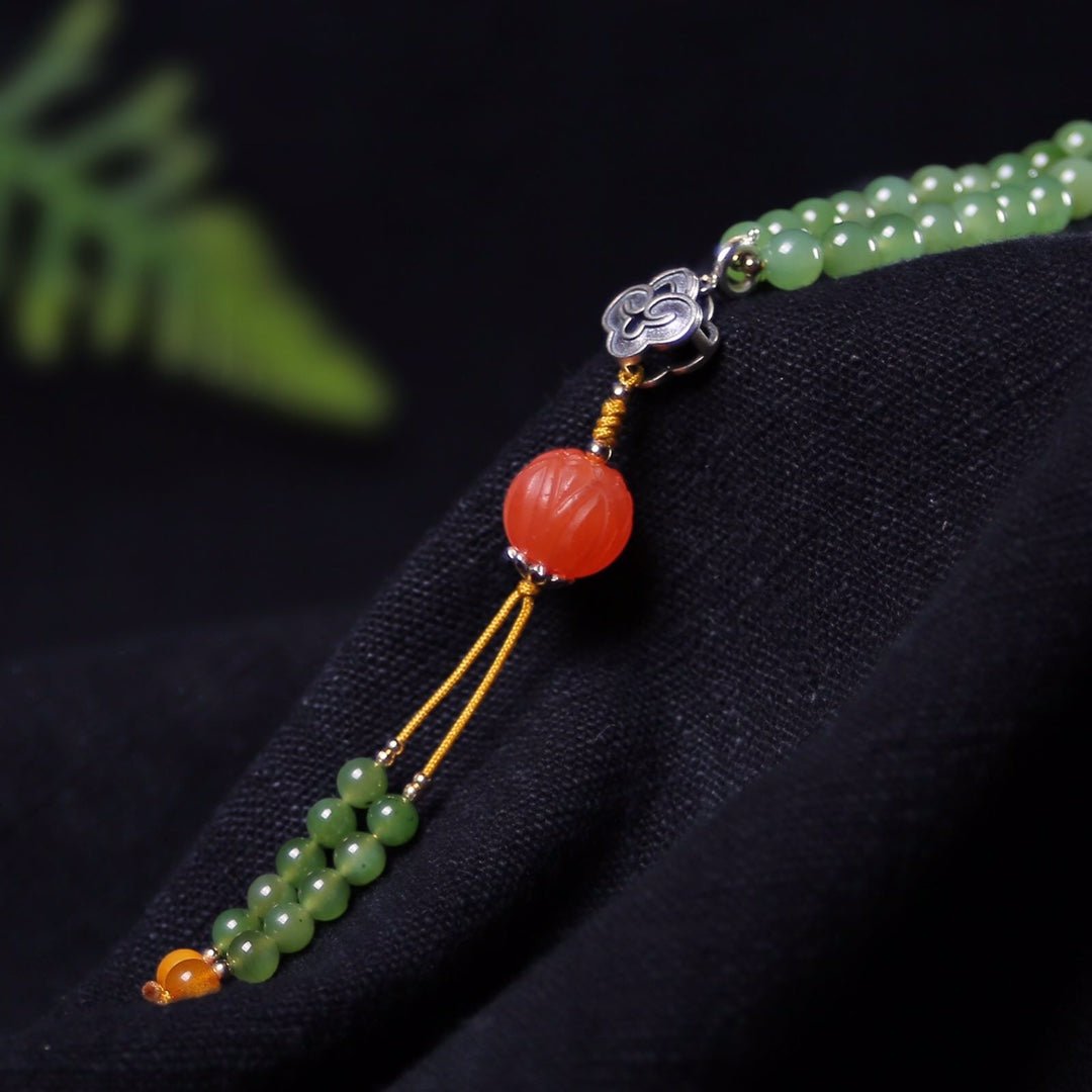 Chinese style natural jasper necklace bracelet - jewelry - weilin.com