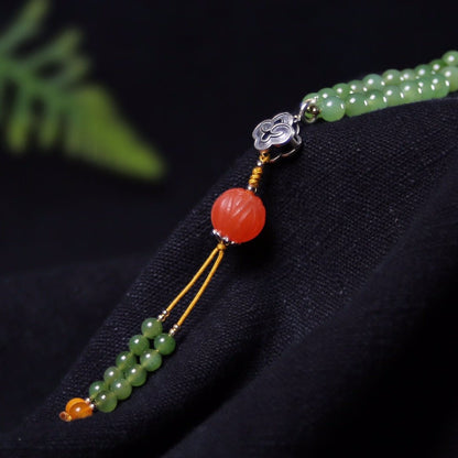 Chinese style natural jasper necklace bracelet - jewelry - weilin.com