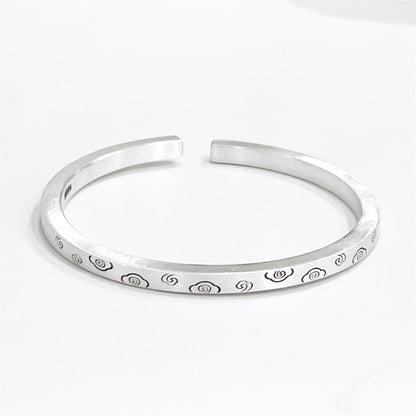 Chinese style pattern sterling silver bracelet - jewelry - weilin.com