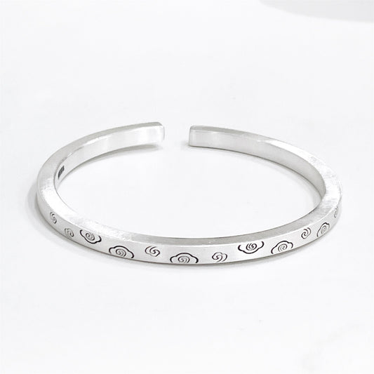 Chinese style pattern sterling silver bracelet - jewelry - weilin.com