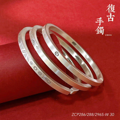 Chinese style pattern sterling silver bracelet - jewelry - weilin.com