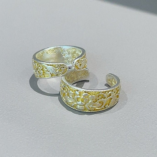 Chinese style pattern sterling silver ring - jewelry - weilin.com