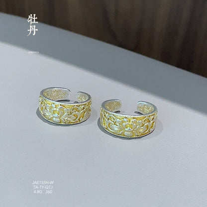 Chinese style pattern sterling silver ring - jewelry - weilin.com