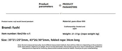 Chinese style peace and good luck sterling silver pendant necklace - jewelry - weilin.com