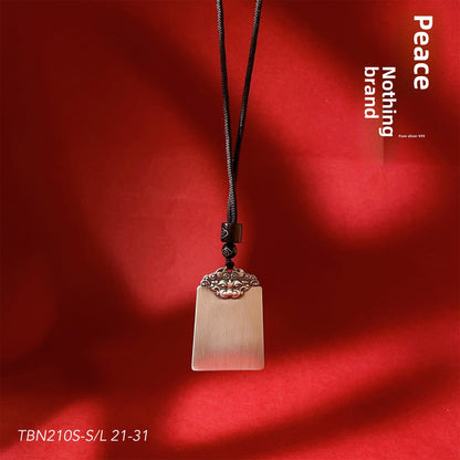 Chinese style peace and good luck sterling silver pendant necklace - jewelry - weilin.com