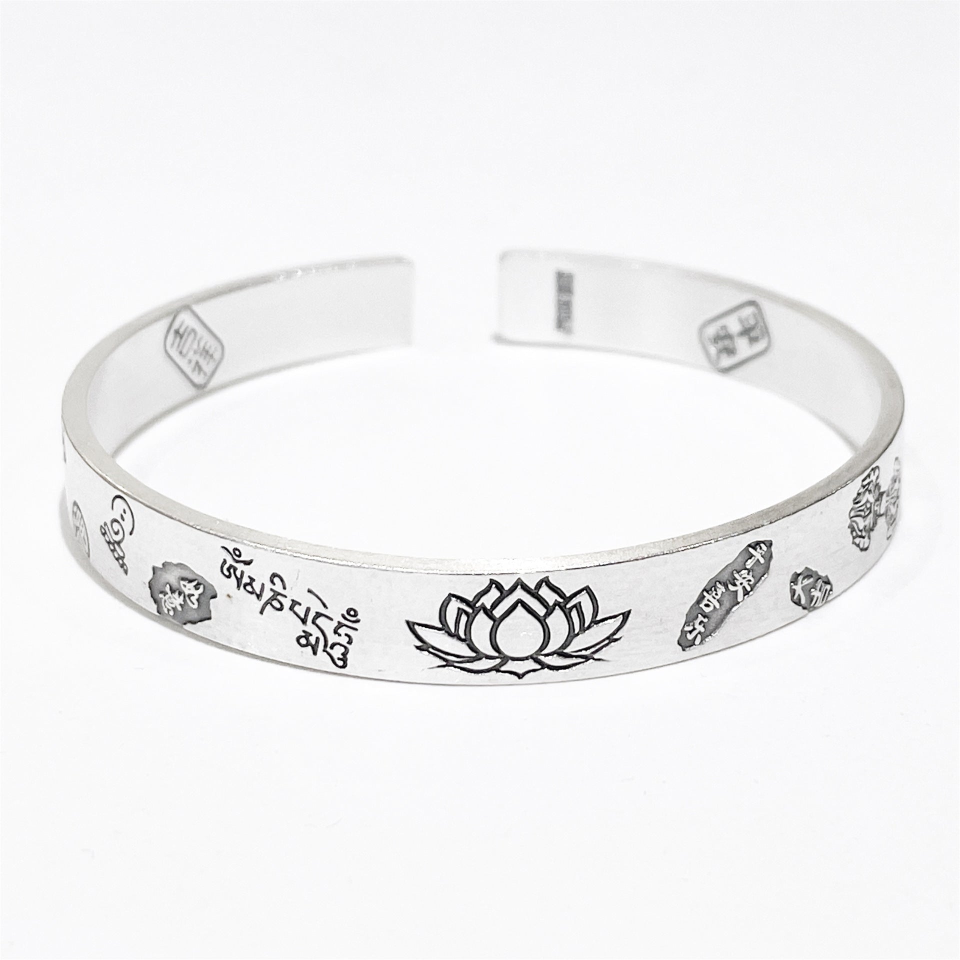 Chinese style peace and joy sterling silver bracelet - jewelry - weilin.com