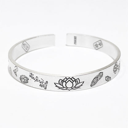 Chinese style peace and joy sterling silver bracelet - jewelry - weilin.com