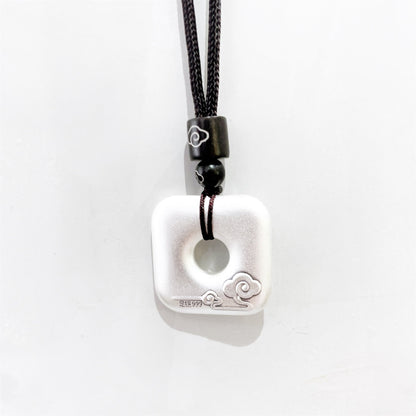 Chinese style peace buckle sterling silver pendant necklace - jewelry - weilin.com