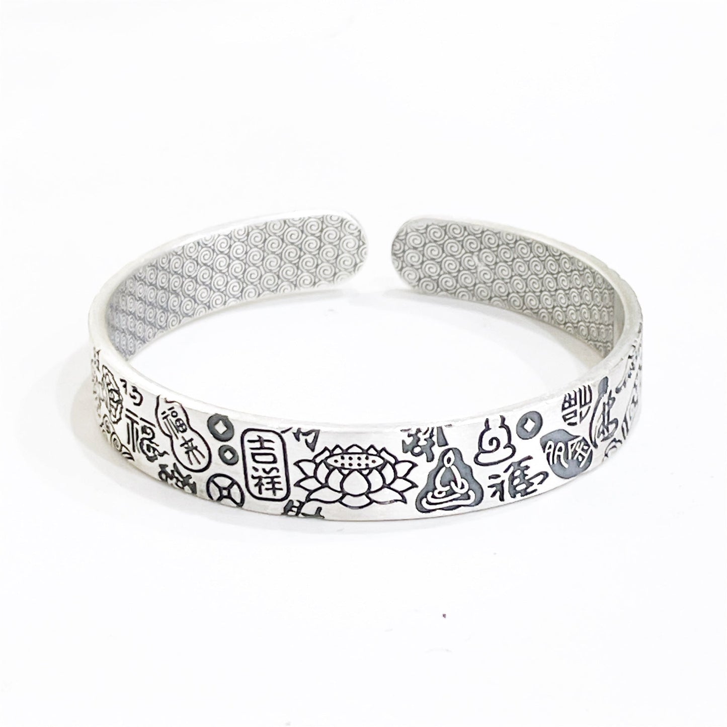 Chinese style peace sterling silver bracelet couple model - jewelry - weilin.com