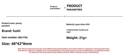 Chinese style peony sterling silver pendant necklace sweater accessories - jewelry - weilin.com