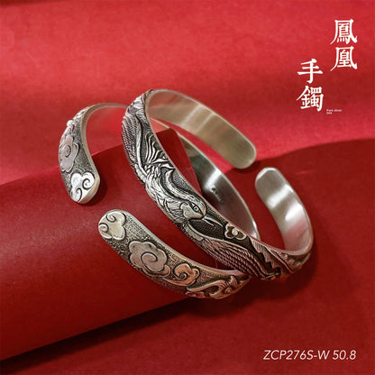 Chinese style phoenix carp sterling silver bracelet - jewelry - weilin.com