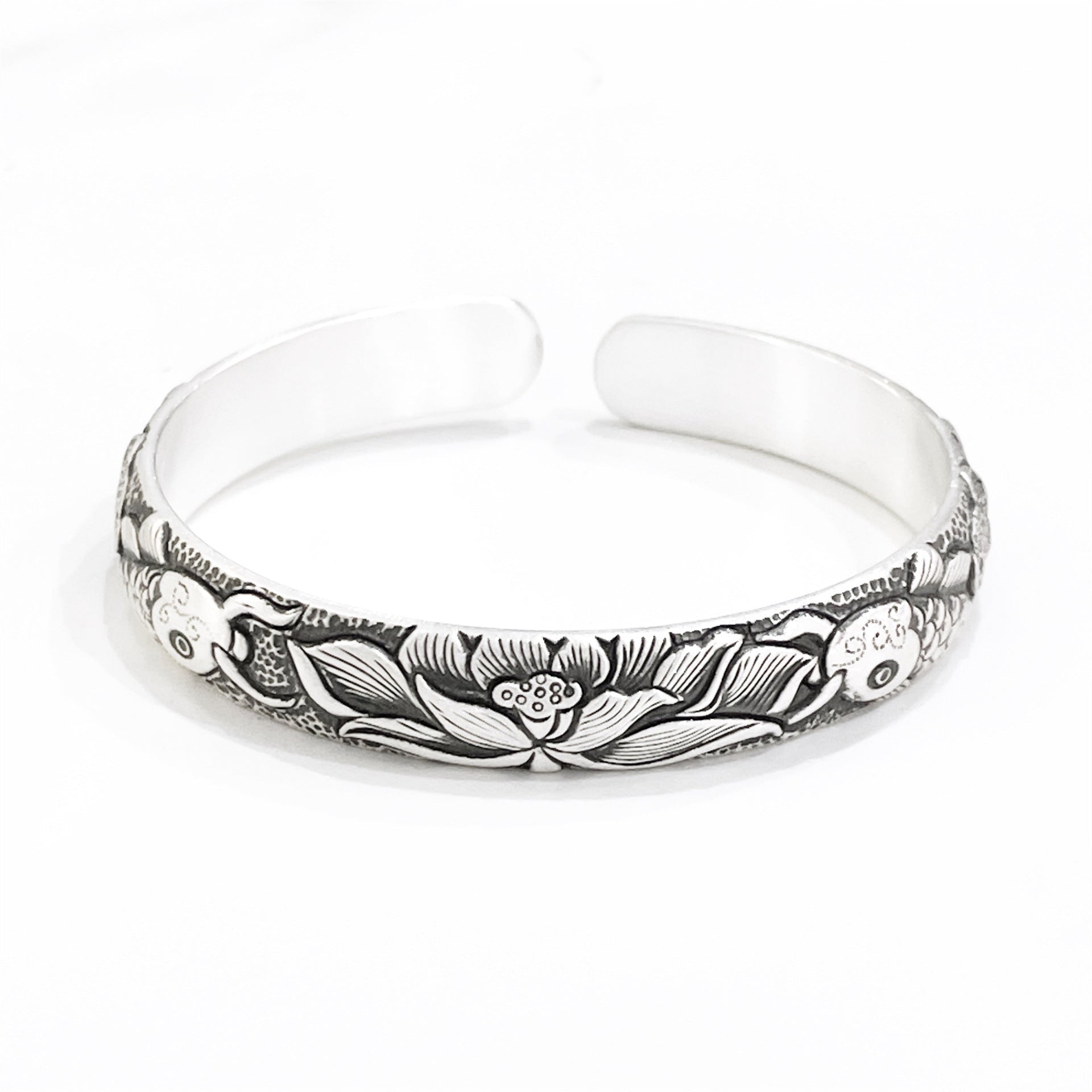 Chinese style phoenix carp sterling silver bracelet - jewelry - weilin.com