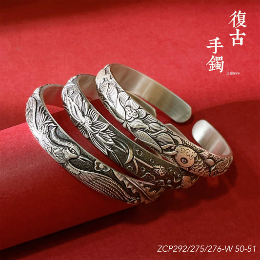 Chinese style phoenix carp sterling silver bracelet - jewelry - weilin.com