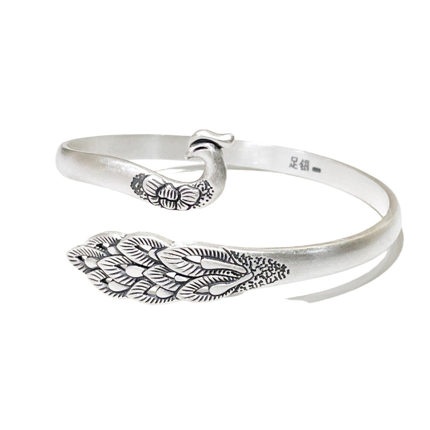 Chinese style phoenix peacock sterling silver bracelet - jewelry - weilin.com