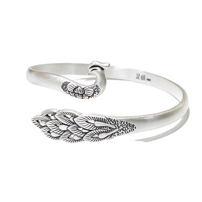 Chinese style phoenix peacock sterling silver bracelet - jewelry - weilin.com