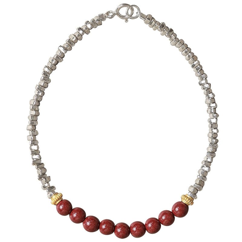 Chinese style purple gold sand cinnabar broken silver several taels of emperor sand bracelet female model - jewelry - weilin.com