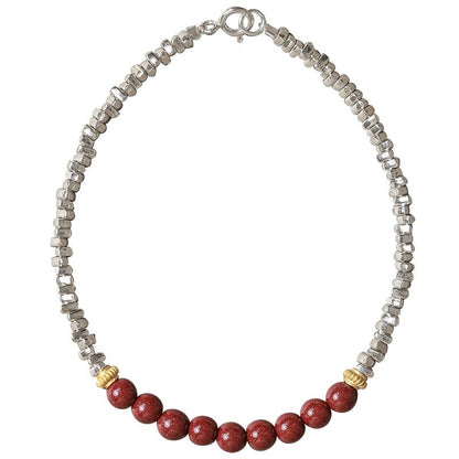 Chinese style purple gold sand cinnabar broken silver several taels of emperor sand bracelet female model - jewelry - weilin.com