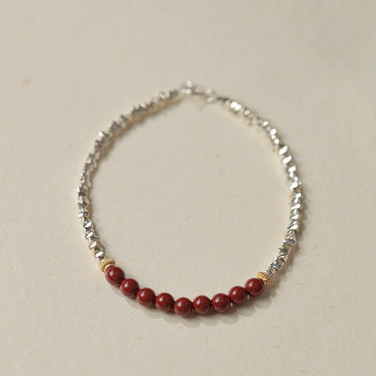 Chinese style purple gold sand cinnabar broken silver several taels of emperor sand bracelet female model - jewelry - weilin.com