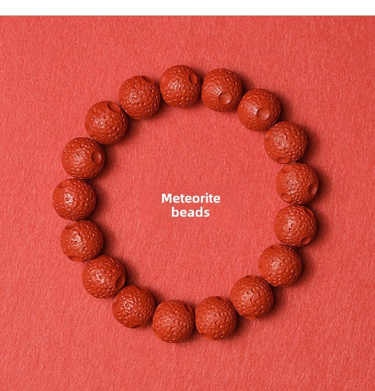 Chinese style red yarn purple cinnabar bracelet Huiwen bead flower bead bracelet - jewelry - weilin.com