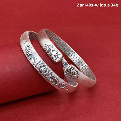 Chinese style relief Pisces sterling silver bracelet - jewelry - weilin.com