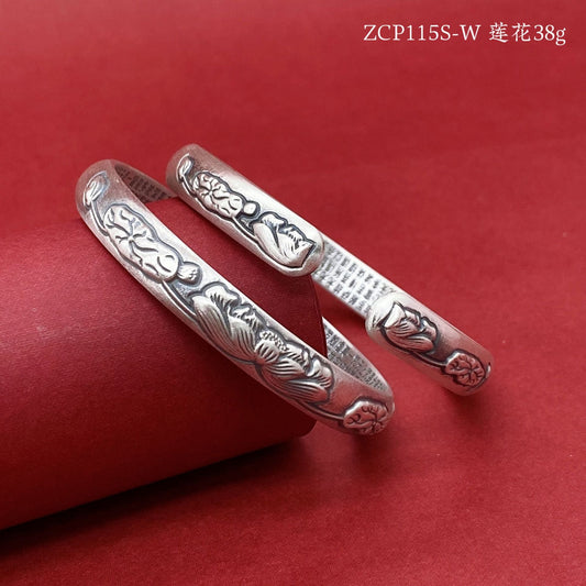 Chinese style relief Pisces sterling silver bracelet - jewelry - weilin.com