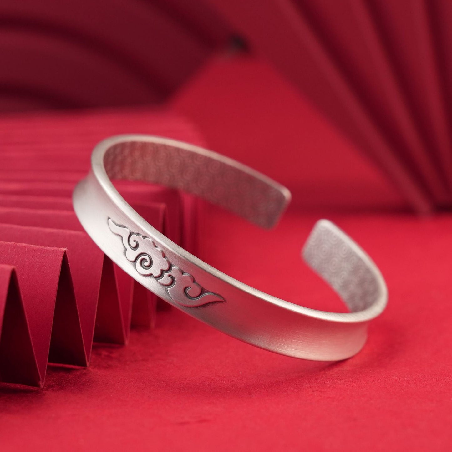 Chinese style retro auspicious cloud sterling silver bracelet - jewelry - weilin.com