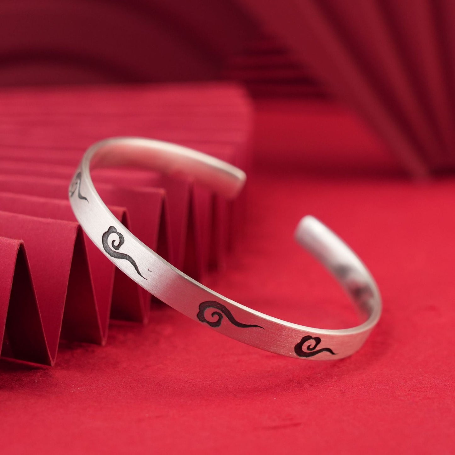 Chinese style retro auspicious cloud sterling silver bracelet - jewelry - weilin.com