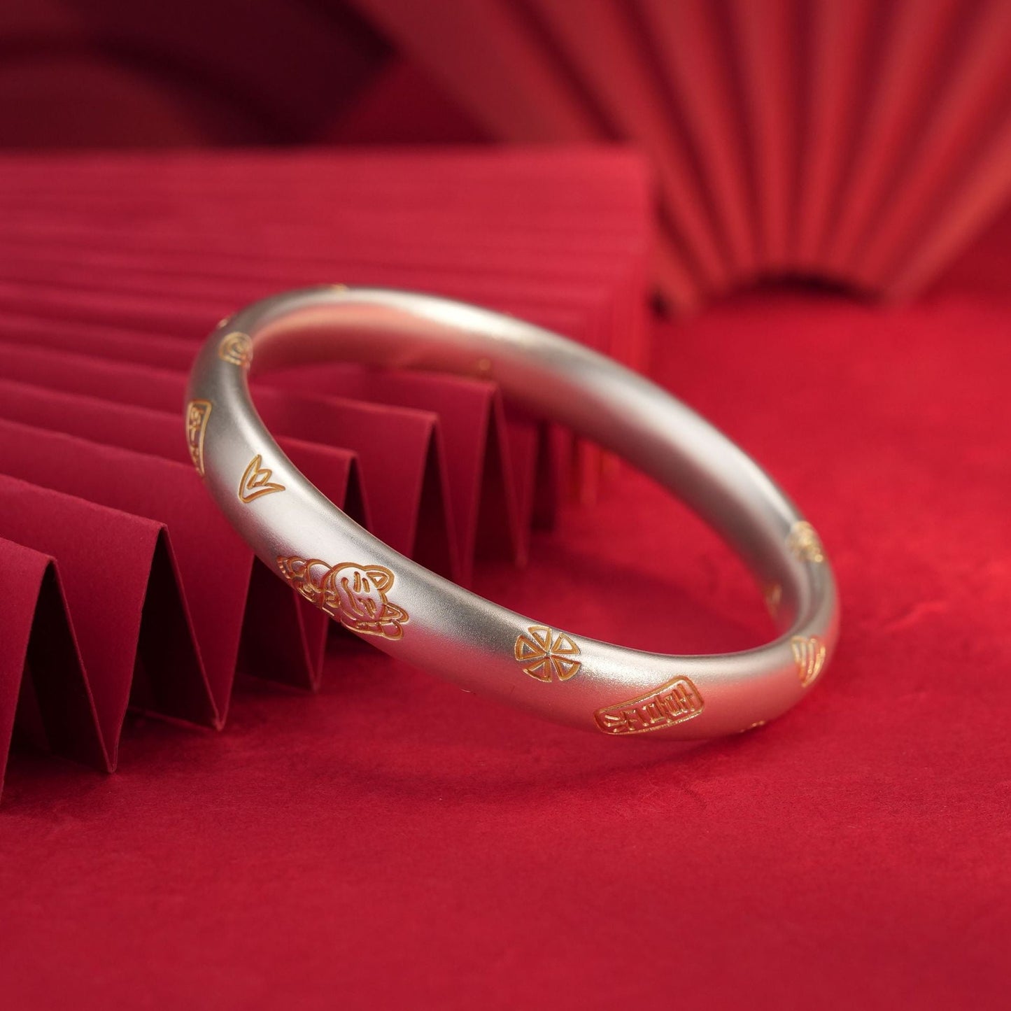 Chinese style retro pattern joy sterling silver bracelet - jewelry - weilin.com