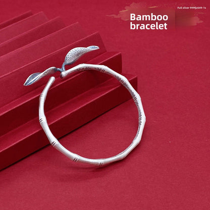 Chinese style rose rich sterling silver bracelet - jewelry - weilin.com