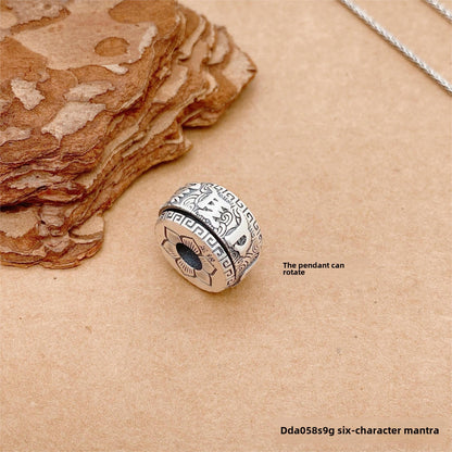 Chinese style rotating sterling silver pendant - jewelry - weilin.com