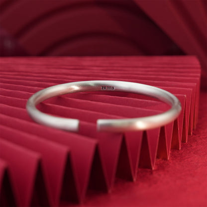 Chinese style round stick auspicious cloud sterling silver bracelet - jewelry - weilin.com