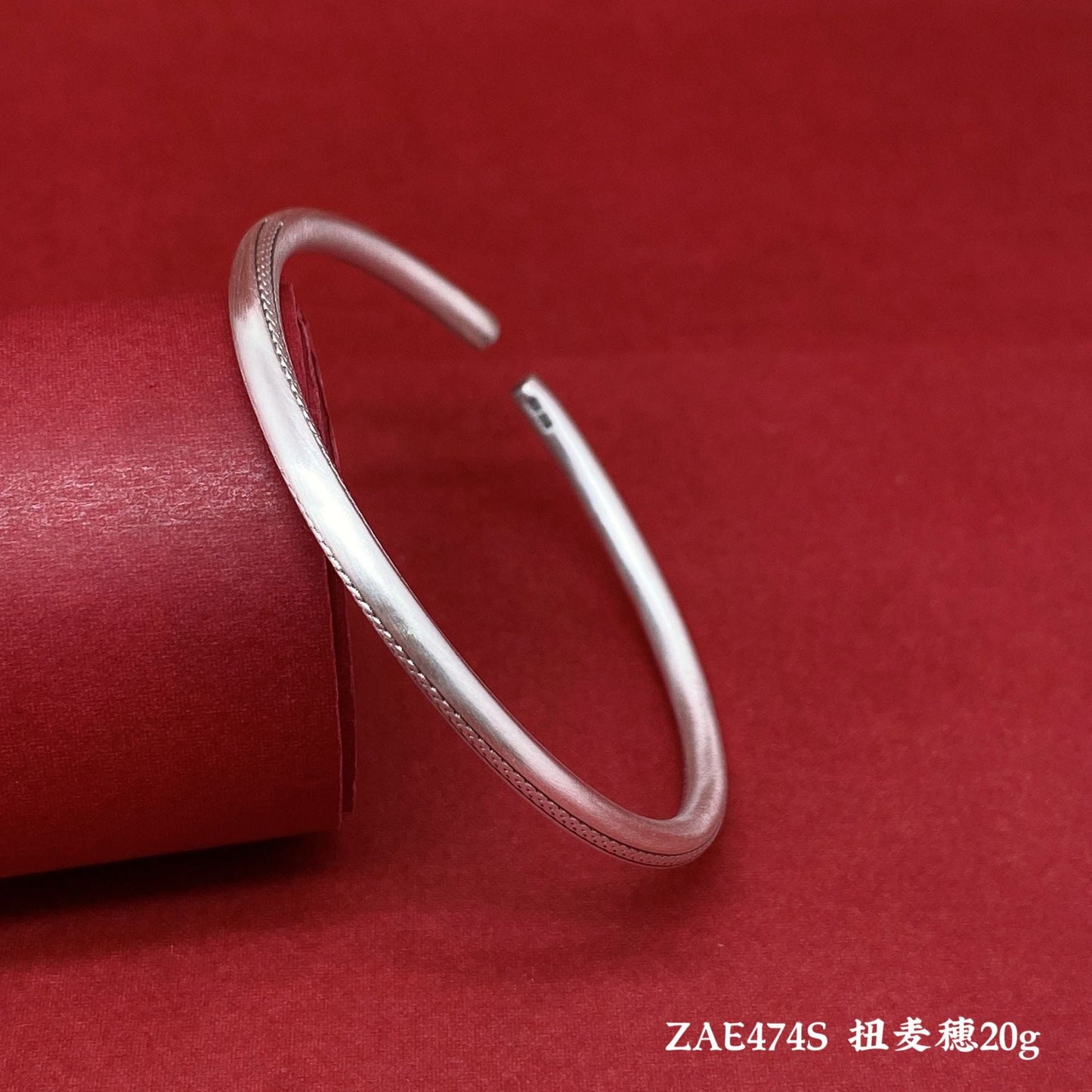 Chinese style round stick sterling silver bracelet - jewelry - weilin.com