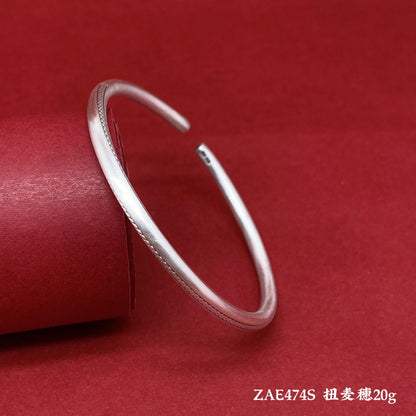 Chinese style round stick sterling silver bracelet - jewelry - weilin.com