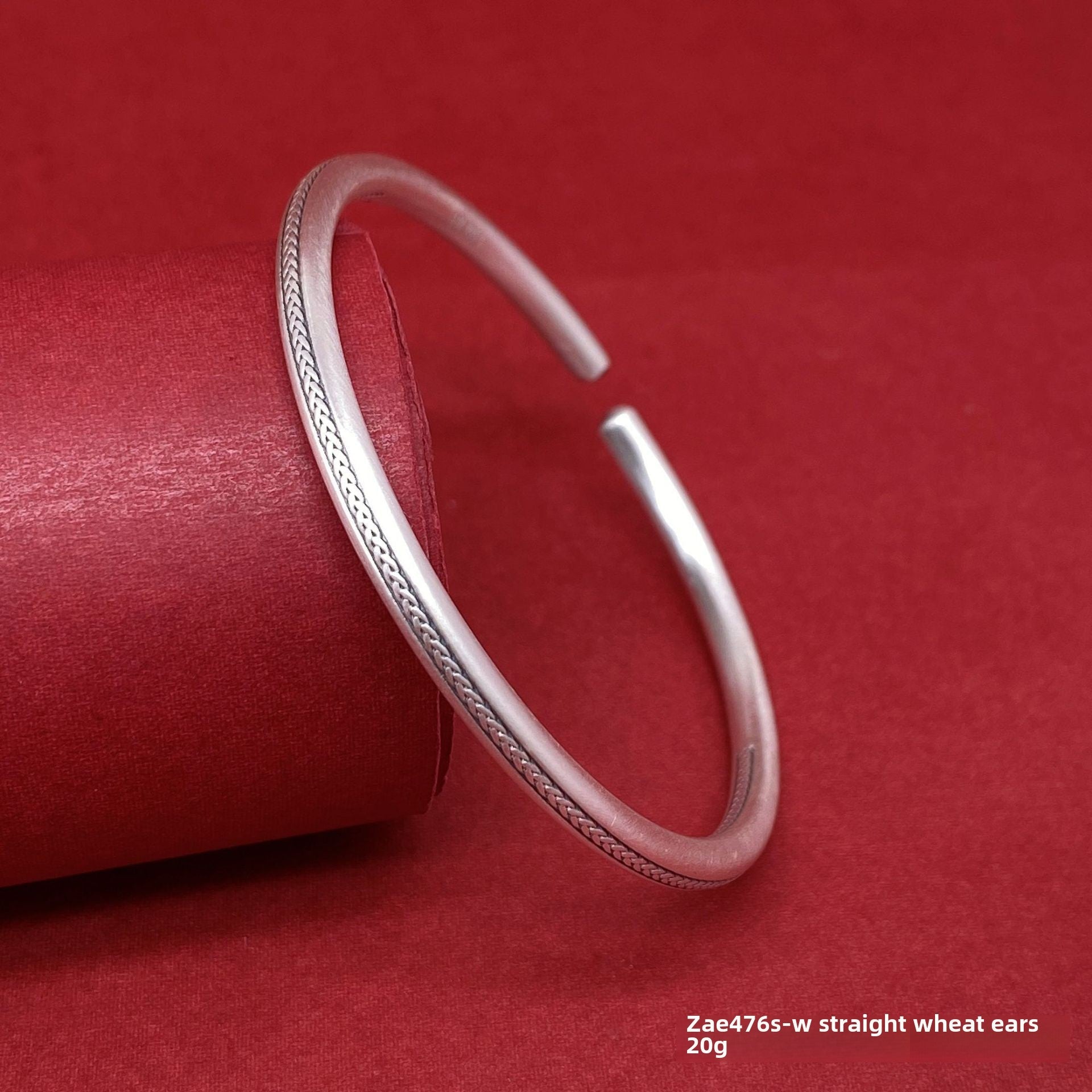 Chinese style round stick sterling silver bracelet - jewelry - weilin.com