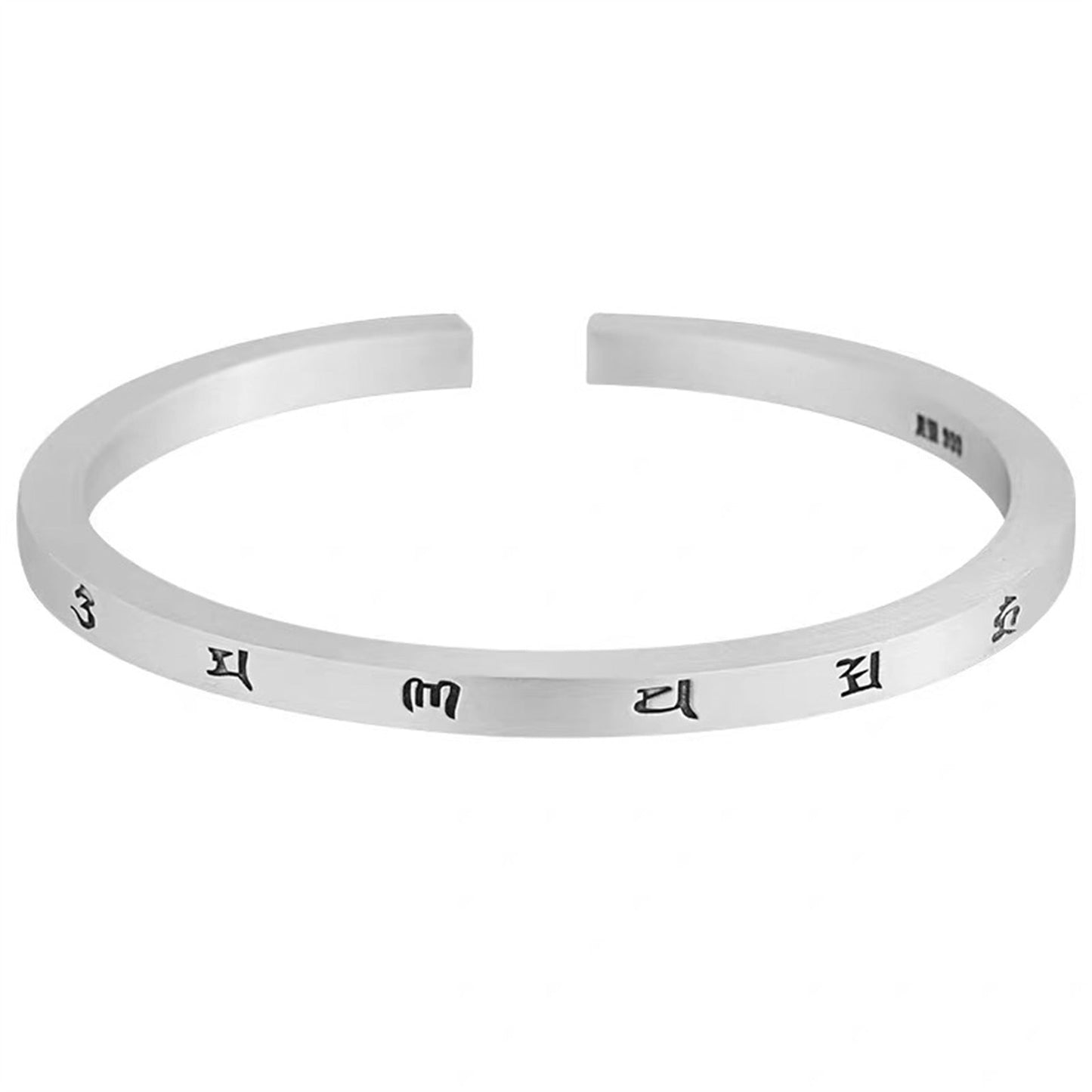 Chinese style scripture sterling silver bracelet for couples - jewelry - weilin.com