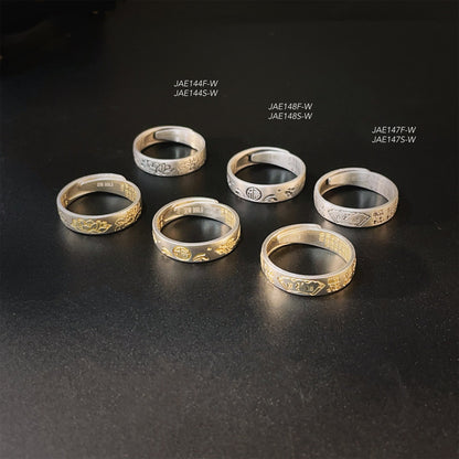 Chinese style scripture sterling silver ring - jewelry - weilin.com