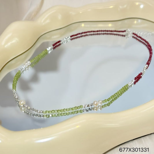 Chinese style silver peridot necklace - jewelry - weilin.com
