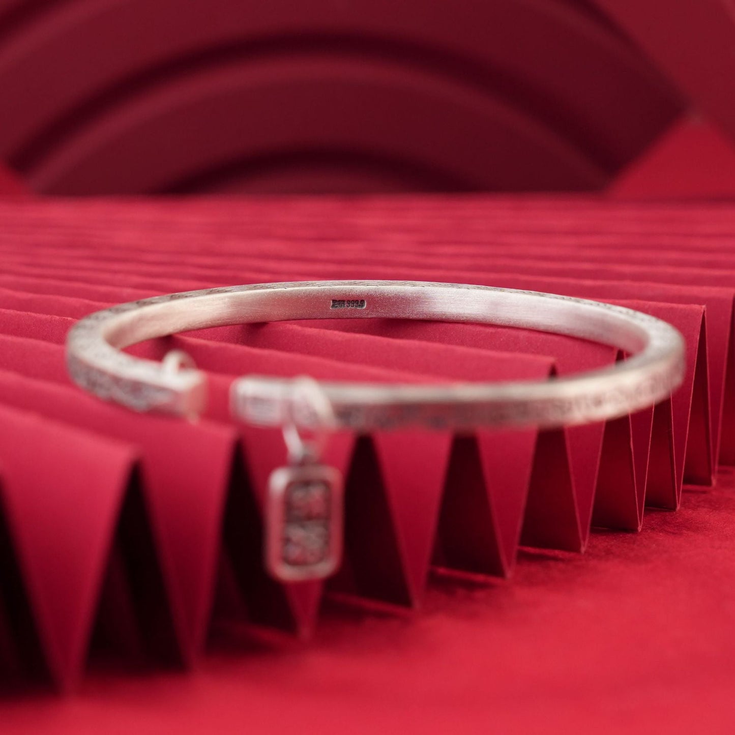 Chinese style square stick sterling silver bracelet - jewelry - weilin.com